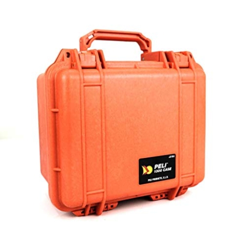 PELI 1300 Maximal Belastbarer Kamera-Schutzkoffer, IP67 Wasserdicht, 6L Volumen, Mit Schaumstoffeinlage (Anpassbar), Orange