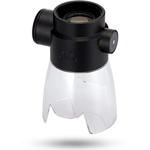 Monokularer Makroständer PENTAX V-MS1 mit LED-Licht für PENTAX VM6X21 Wenn er am Monokular angebracht ist, kann er als Mikroskop für 18-fache Vergrößerung verwendet werden - ideal zum Beobachten mikro