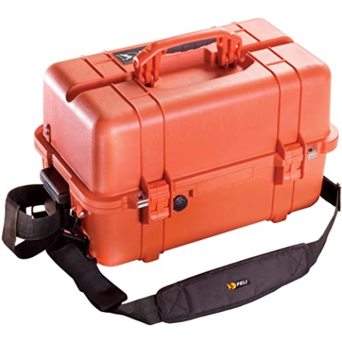 PELI 1460EMS Extrem Robuster EMS Notfall-Koffer zur Medizinischen Versorgung, IP67 Wasser- und Staubdicht, 33L Volumen, Mit Anpassbaren Facheinteilungen, Orange