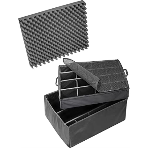 Peli 1645 Set gepolsterte Trennwände, Original Peli Protector Case Zubehör, Kompatibel mit: Peli 1640, Farbe: Schwarz/Gelb