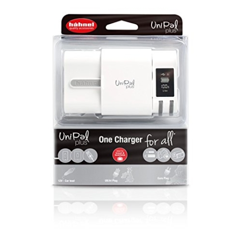 Hahnel UniPal Plus Universal-Ladegerät mit USB (5V, 1000mAh) für Li-Ionen und AA/AAA Akku 320325 Grau, Weiss, Grau, WeiÃŸ