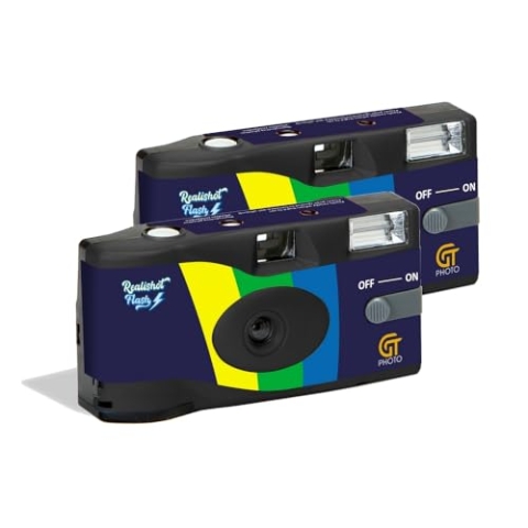 GT Photo - Pack 2 x Einwegkamera Realishot Flash – 27 Fotos – Schwarz