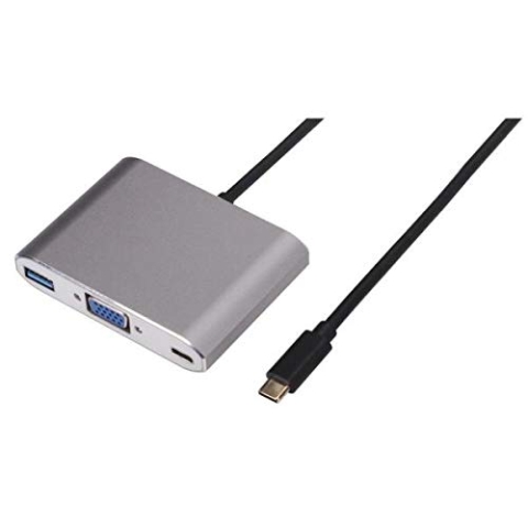 Nilox USB Type-C - VGA/USB Type-C/USB 3.0 M/F USB Typ-C VGA/USB Type-C/USB 3.0 Silber Schnittstellenkabel und Adapter