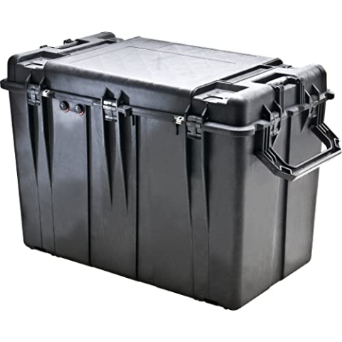 PELI 0500 Widerstandsfähiger Transportkoffer mit Extra Schutz, IP67 Wasserdicht, 267L Volumen, Mit Schaumstoffeinlage (Anpassbar), Schwarz