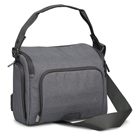 CULLMANN - 99604 - STOCKHOLM Maxima 310+ stylische Kameratasche für mittlere DSLR-Kameraausrüstung, grau - Innenmaße: 260x180x120mm - 850g leicht - Freizeit-Stil - herausnehmbarer Kameraeinsatz