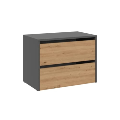 CDF Schuhschrank Modo | Farbe: Anthrazit - Eiche Artisan | Ideal für Vorzimmer, Flur, Büro | Schuhaufbewahrung | bequemer Sitz | Schuhregale | modern | offene Einlegenböden