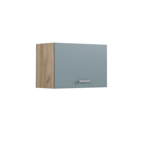 Vicco Hängeschrank R-Line, hängender Küchenschrank, Blau-Grau/Goldkraft Eiche, 60 cm Flach