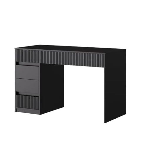 Vicco Schreibtisch Omira, Schwarz, 120 x 55 cm mit 5 Schubladen
