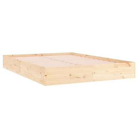 vidaXL Massivholzbett Bettgestell Lattenrost Doppelbett Bettrahmen Bett Schlafzimmerbett Holzbett Schlafzimmermöbel Kiefer 140x200cm