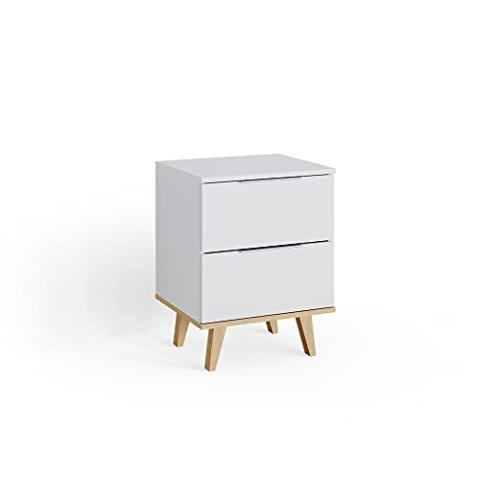 Vicco Kommode Nautica, Kommodenschrank, Weiß/Sonoma, 45 x 61 cm