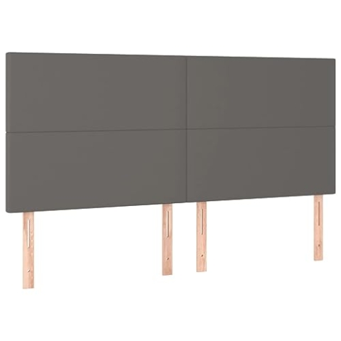 vidaXL 4X Kopfteil Polsterkopfteil Bettkopfteil für Bett Betthaupt Schlafzimmer Bettgestell Bettrahmen Bettzubehör Grau 90x5x78/88cm Kunstleder