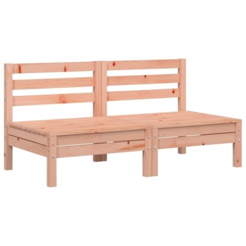 vidaXL Gartensofa ohne Armlehnen 2 STK., Outdoor Sofa mit Latten-Design, Gartencouch Modular mit Rückenlehne, Gartenmöbel Gartengarnitur, Massivholz Douglasie
