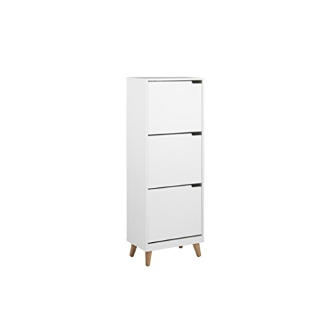 AC Design Furniture 0000064082 Schuhschrank, Mariela, Holz, weiß, 30 x 47 x 133.5 cm, 22.9
