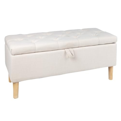 Riess Ambiente Chesterfield Truhenbank Castle 100cm beige Sitzbank Landhausstil mit Stauraum Bank Truhe Flurbank Bettbank