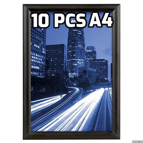 Displaysign 10 Klapprahmen Plakatrahmen schwarz DIN A4 25 mm Wechselrahmen Posterrahmen