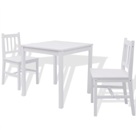 vidaXL 3tlg. Holz Essgruppe Sitzgruppe Esstisch Stühle Esstischset Pinienholz