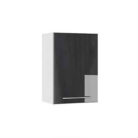 Vicco Hängeschrank Fame-Line, hängender Küchenschrank, Anthrazit Hochglanz/Weiß, 50 cm