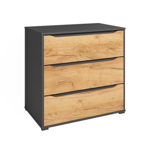 Vicco Kommode Ruben, Kommodenschrank, Goldkraft Eiche, 80 x 77.6 cm mit Schubladen