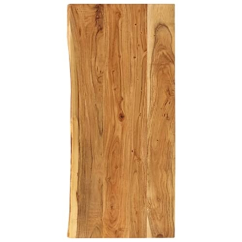 vidaXL Akazienholz Massiv Waschtischplatte Badezimmer Waschtisch Waschtischkonsole Platte Holzplatte für Aufsatzbecken Badmöbel Baumkante 140x52x2,5cm