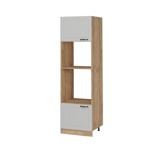 Vicco Mikrowellenumbauschrank R-Line, Küchenregal für die Mikrowelle, Weiß Landhaus, 60 cm