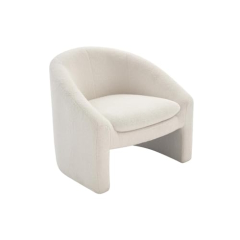 Vente-unique-Sessel - Bouclé-Stoff - Weiß - OSSANA