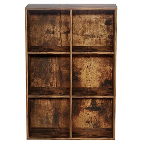 Bücherregal Vakkie 6 offene Regale - Hängeschrank - Fächerschrank - Farbe Vintage braun