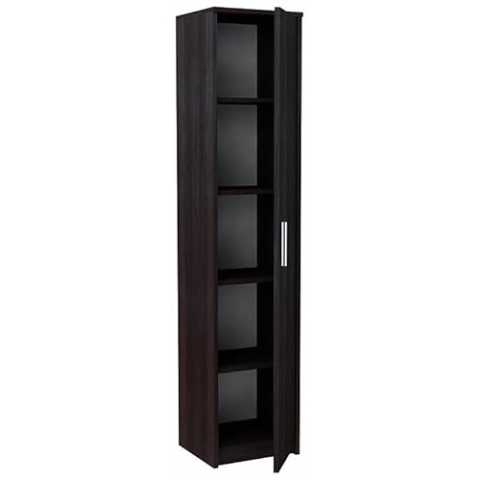 MATKAM Hochregal BODO R40Z mit Türen B40 x H182 x T35 cm, 4 Bretter und 5 Fächer, Tür mit Links- oder Rechtsanschlag, ideal für Büro, Diele Wohnzimmer, Jugend- oder Kinderzimmer (Wenge)