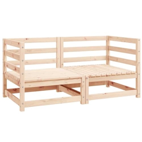 vidaXL Garten Ecksofas 2 STK., Modular Gartenmöbel, Sofa Lounge Sessel für Garten Terrasse Balkon, Gartensofa Gartensessel, Kiefer Massivholz