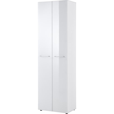 Germania Garderobenschrank GW-SCALEA, Spanplatte, Einscheiben-Sicherheitsglas, Weiß, 40 x 59 x 197 cm