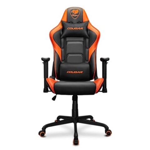 COUGAR Gaming-Stuhl Armor Elite, Stahlrahmen, atmungsaktives PVC-Leder, 160°-Liegesystem, 120 kg Tragkraft, 2D-verstellbare Armlehne, 5-Sterne-Basis, Orange