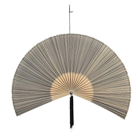 Bloomingville Wanddekoration Jaime aus Bambus und Baumwolle in der Farbe Schwarz, Größe: 145x72 cm, 82047190