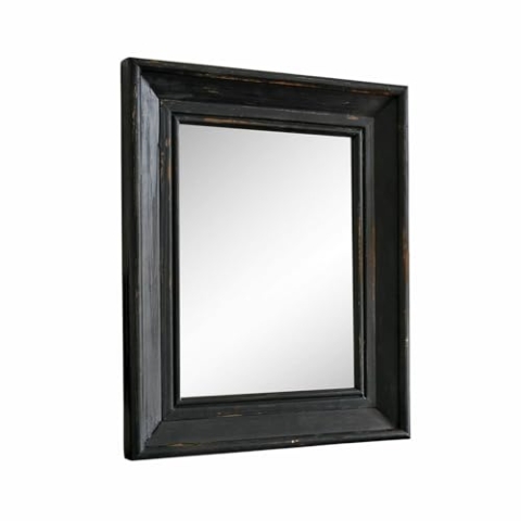 Loberon Spiegel Orlise, Bilderrahmen-Optik, Antik-Finish, Zeitlose Eleganz, Vintage-Ästhetik, Edles Design, Wandspiegel, Wanddekoration, Spiegelglas, Tannenholz, antikschwarz