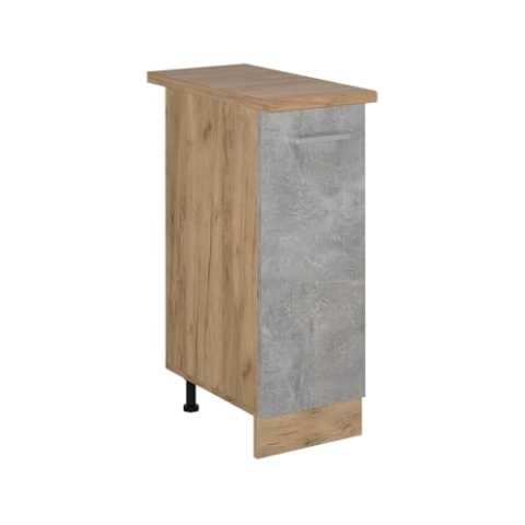 Vicco Apothekerschrank R-Line, Medizinschrank für die Küche, Beton, 30 cm, AP Eiche