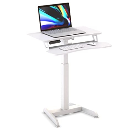 Worktrainer - Updesk High Kleiner Elektrischer Höhenverstellbarer Schreibtisch - Höhe 72-122cm - Breite 80cm - Weiß - Mit Memory-Funktion - Neu