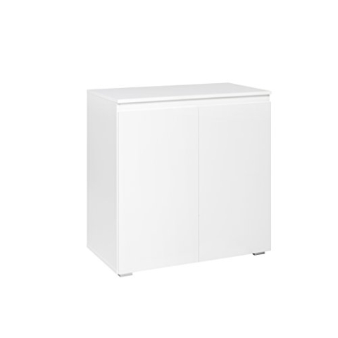Kommode (B/H/T: 80 x 80 x 40 cm) griffloses Design, weiß matt