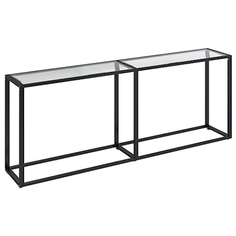 vidaXL Konsolentisch Konsole Beistelltisch Flurtisch Sideboard Ablagetisch Wandtisch Glastisch Tisch Transparent 200x35x75,5cm Hartglas Stahl