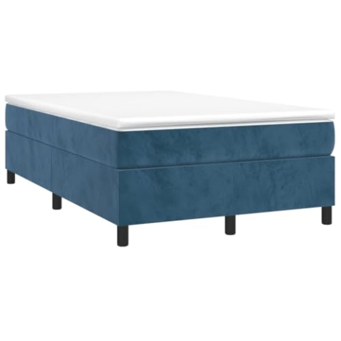 vidaXL Bettgestell, Polsterbett Bett für Schlafzimmer, Bettrahmen mit Lattenrost Stützbeinen, Schlafzimmerbett Doppelbett, Dunkelblau 120x200cm Samt