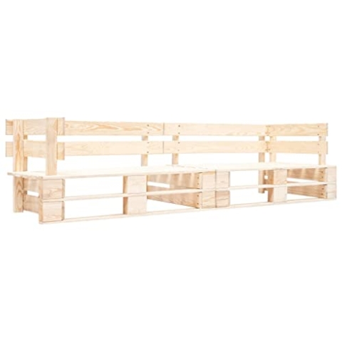 vidaXL Holz Garten Palettensofa 2-Sitzer Lounge Gartensofa Palettenmöbel Gartenmöbel Loungesofa Gartenset Sitzgruppe Sofa In/Outdoor Natur