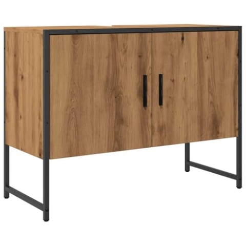 vidaXL Waschbeckenunterschrank Artisan-Eiche 80x33x60 cm Holzwerkstoff, Bad Waschtisch, Waschtischunterschrank, Waschbecken Unterschrank