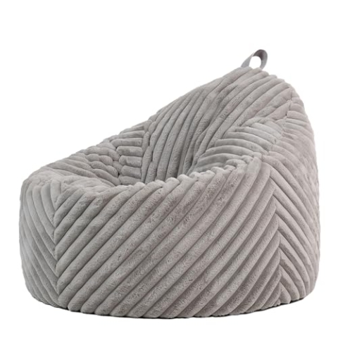 Icon Cocoon Sitzsack Sessel, Mink Braun, Flauschiger Kunstpelzstoff, Sitzsack Erwachsene mit Füllung, Bean Bag, Flauschig Lounge Sessel, Lounge Stuhl, Schlafzimmer, Wohnzimmer, Wohnzimmer Möbel