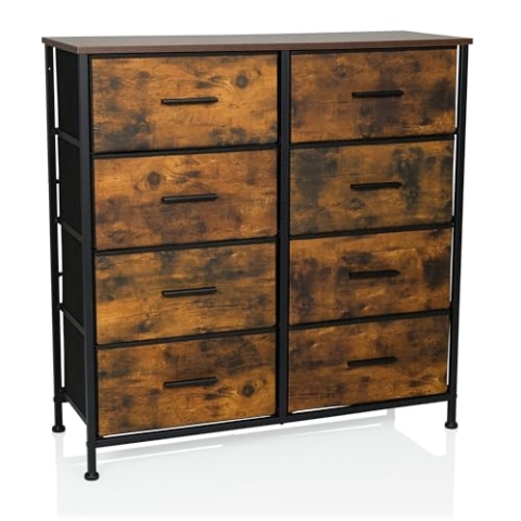 hjh LIVING Kommode mit 8 Schubladen RAGALA Light 80x30x82 cm Regalsystem Sideboard für Wohnzimmer Schlafzimmer Flur, Räuchereiche