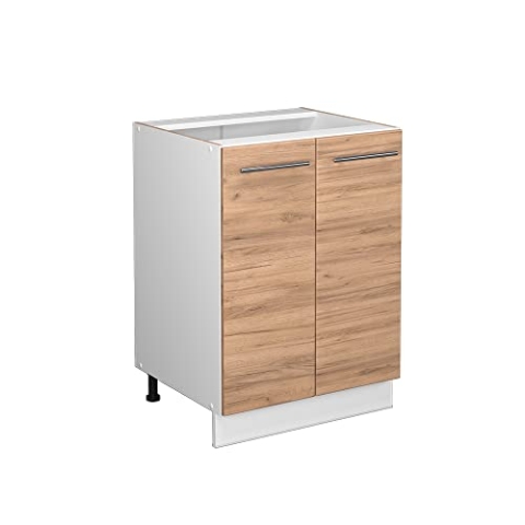 Vicco Küchenunterschrank Fame-Line, Goldkraft Eiche/Weiß, 60 cm ohne Arbeitsplatte