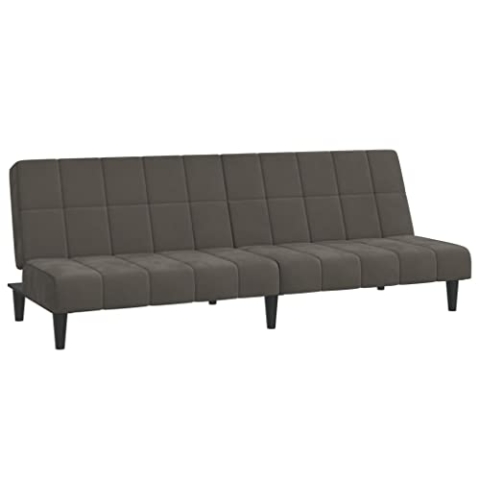 vidaXL Schlafsofa 2-Sitzer, Sofa mit Holzrahmen, Schlafcouch für Wohnzimmer Heimkino Büro, Couch Sofabett Tagesbett Gästebett, Dunkelgrau Samt