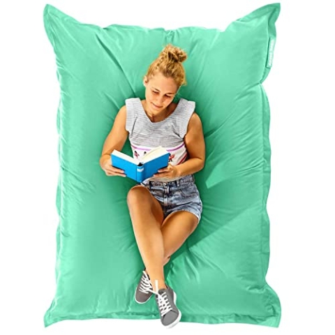 Green Bean Sitzsack XXL 140x180cm 380 Liter Kinder & Erwachsene Bean Bag EPS Perlen Füllung Riesensitzsack Groß Draußen Outdoor Liegekissen Waschbar Wetterfest Lounge Sitzkissen Bodenkissen Mint Grün