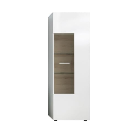 ebuy24 Aras Vitrinenschrank 1 Tür weiß