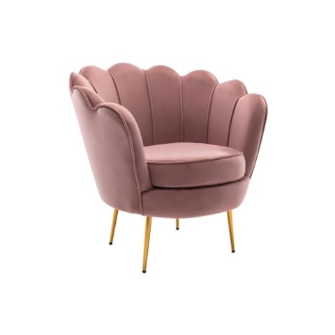 Vente-unique - Muschelsessel aus Samt, Rosa Dandelion