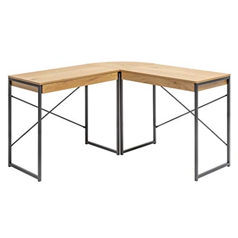 Riess Ambiente Industrial Eck-Schreibtisch Studio 130cm Eichenoptik mit Schubladen Bürotisch Tisch