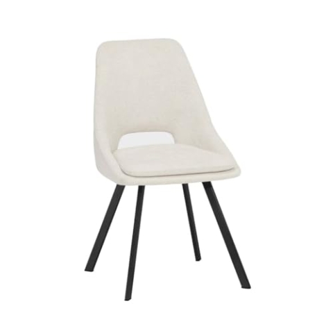 HOMLA Clara Skandinavischer Stuhl, Beige, Metallbeine, Ergonomisch, 56,5x47,5x85 cm
