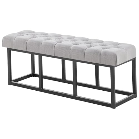 CLP Sitzbank Amun I Mit Stoff-Bezug I Mit Schwarzem Metallgestell, Farbe:grau, Größe:120 cm