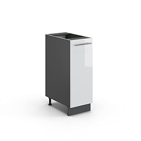 Vicco Apothekerschrank Fame-Line, Weiß Hochglanz/Anthrazit, 30 cm ohne Arbeitsplatte